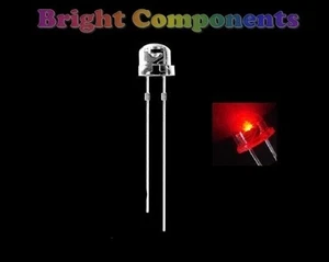 Sombrero de paja 50 x LED rojo de 5 mm - bajo perfil - vendedor del Reino Unido - Imagen 1 de 1