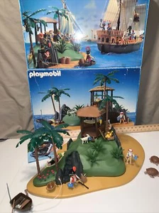 PLAYMOBIL 3779 Compete Pirate Turtle Cove Desert Island Box/Instr VHTF 1992 EUC - Picture 1 of 12