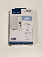 Insignia 32W USB-C / USB-A Dual Port Fast Wall Charger Adapter NS-MW232AC1W22