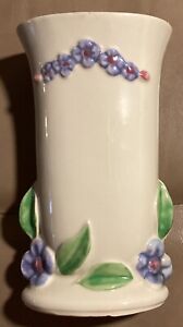 Vintage 1940's Shawnee Pottery White Floral Vase, USA, 1268  7 3/4"