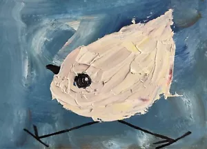 ACEO Original Oil Painting, Bird Impressionism Art, Emmer Plaxe, Animal Abstract - Picture 1 of 1