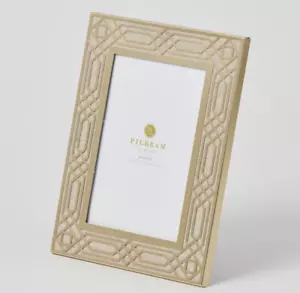 GOLD PHOTO FRAME glass metal 4 x 6 anniversary wedding 21st birthday gift - Picture 1 of 2
