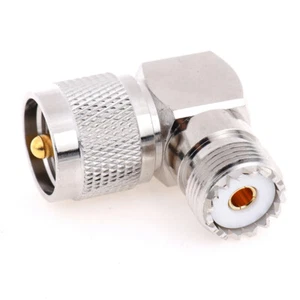 UHF SO-239 Female to UHF PL-259 Male Right Angle 90 Degree RF Connecto-b - Zdjęcie 1 z 12