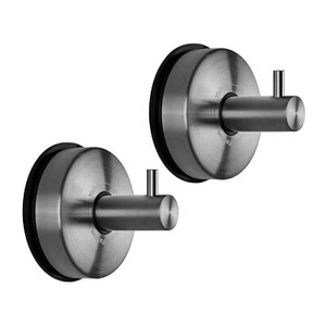 Suction Cup Hooks For Shower Towel Holder Black Stainless Steel Bathroom Shower - Picture 1 of 7