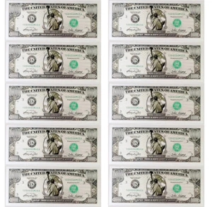 Wholesale 10 Pcs US $ 1000000 Dollar Crafts Banknotes Silver Color Notes Gift - Picture 1 of 6