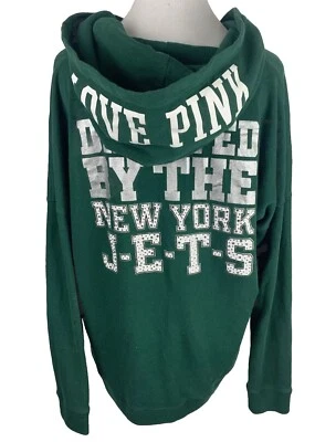 Victoria’s Secret PINK NFL Green Drafted by the New York Jets Full Zip Hoodie-L - Image 1 of 4