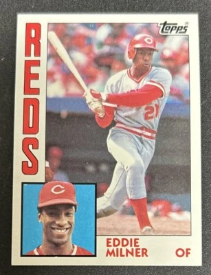1984 Topps Eddie Milner Baseball Card #34 Reds OF EXMT O/C - Image 1 of 2