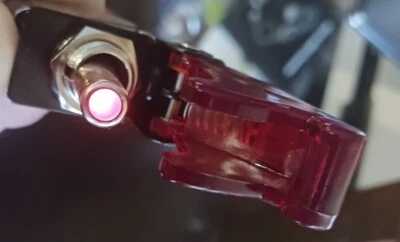 1 ea Red LED  Illuminated 20A SPST Toggle Switch LED Red Switch-Guard SHIPS FREE - image 1 of 4