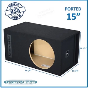 15" Single Ported / Vented X-Large Sub Box Subwoofer Enclosure Ground Shaker - Picture 1 of 11