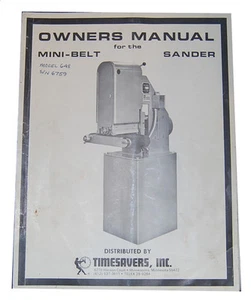 Lijadora de cinturón Timesavers modelo 648, manual del propietario - Imagen 1 de 1