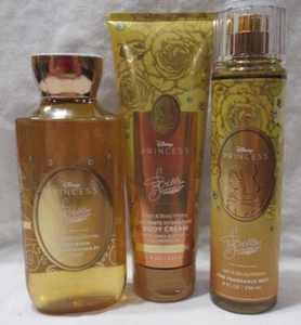 Bath & Body Works Body Wash Cream Fragrance Mist Set of 3 Disney Princess BELLE - Picture 1 of 4