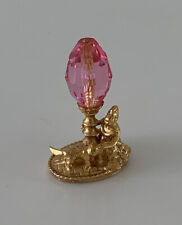 9ct Gold Novelty Lady & Dog Pink Lantern Vintage Pendant, 9k 375