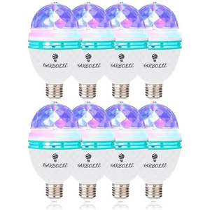 8 Pack RGB Color Rotating Bulb,E26/E27,LED Party Bulbs Colored Strobe Light B... - Picture 1 of 6