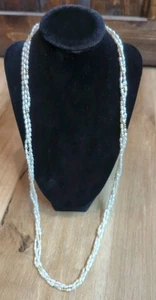Vintage Süßwasser weiße Reisperlen 3 Strang Halskette 14k Gold Verschlüsse Perlen - Bild 1 von 5