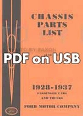 Libri Di Parti Per Ford Pickup E Camion 1928-1956 PDF Su USB - Immagine 1 di 4
