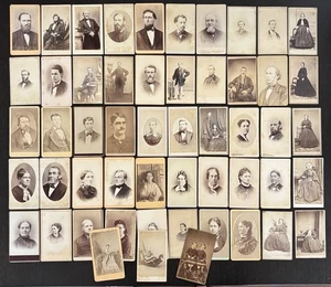 MEN - WOMEN - COUPLES & CHILDREN - NEW ENGLAND AREA CDV's - 53 PHOTOS - Picture 1 of 14