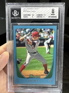 2011 Bowman Draft Sky Blue /499 Mike Trout BGS 8 #101 - Picture 1 of 2