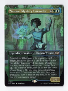 Tarjeta Zimone Mystery Unraveler Borderless Foil Mythic Magic the Gathering casi nueva - Imagen 1 de 3