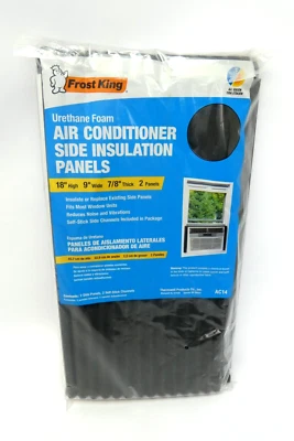 Paneles de aislamiento lateral para aire acondicionado Frost King AC14 18” X 9” x 7/8” negro Foto 1 de 4