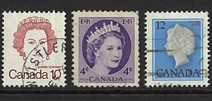 1950s-1970s Canada Fine Used No-Gum Queen Elizabeth Set - Portrait Effigy Stamps - Picture 1 of 1