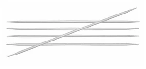 KnitPro Basix Nadelspiel 15 cm / 20 cm lang Aluminium grau eloxiert - Picture 1 of 1