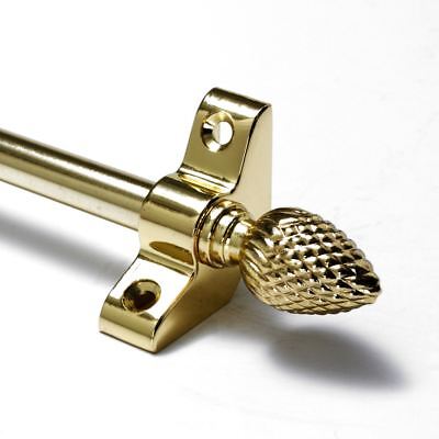 Polished Brass Stair Rods - 3/8  X 28.5  - Simplicity -  Pine Finial • 10.64£