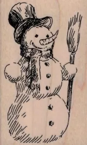 Frosty The Snowman 2 1/4 x 3 1/2" Gummistempel, Weihnachtsstempel, Winterstempel - Bild 1 von 1