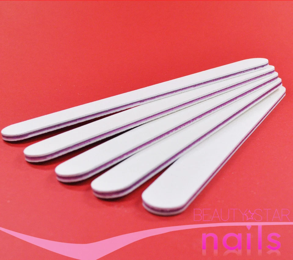 Profi-Feile Nagelfeile Feile weiß gerade 100/180 - 180/240 - 80/80 - 100/100 - Bild 1 von 2