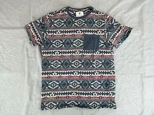 On The Byas Shirt Men Large Aztec Western Navajo Southwestern Rodeo Blue - Picture 1 of 6