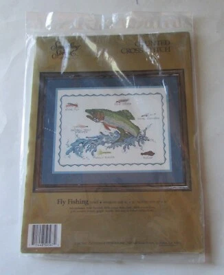 Vintage Something Special Fly Fishing Counted Cross Stitch Lures #50567 NOS Foto 1 de 2