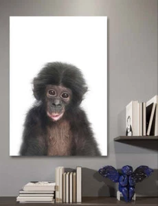 Cuadro de arte de pared de lienzo impreso The Peeking Baby Monkey 🐵 - 1X2402471 - Imagen 1 de 4
