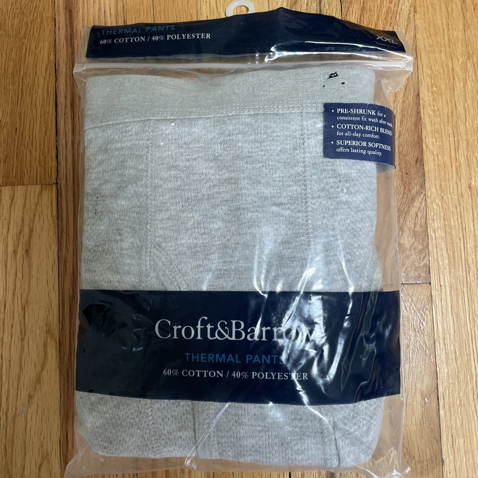 Pantalones térmicos Croft & Barrow gris jaspeado para hombre talla XXL nuevos con etiquetas Foto 1 de 4