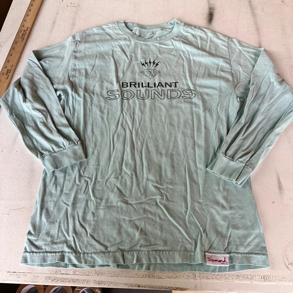 Mens Light Blue DIAMOND Long Sleeve Tee Size XL - Image 1 of 4
