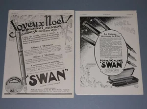5 ANUNCIOS DE BOLÍGRAFO CISNE 1929-1954 ANUNCIOS DE REVISTAS FRANCESAS Y BRITÁNICAS PARA BOLÍGRAFOS CISNE - Imagen 1 de 3