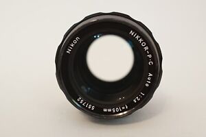 Excellent Nikon Nikkor P.C PC Auto 105mm f/2.5 Ai Converted Lens w/Hood