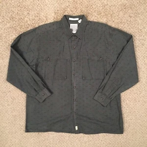 Trader Bay Shirt Mens XL Gray Geometric Long Sleeve Button Up Pockets - Picture 1 of 11