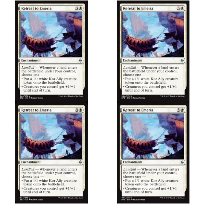4 x RETREAT TO EMERIA NM Battle For Zendikar MTG White - Enchantment Unc - Image 1 of 1