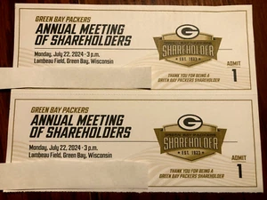 2 Tickets GREEN BAY PACKERS Shareholders Meeting July 22 2024 Lambeau Field - Picture 1 of 6
