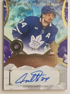 2022-23 Black Diamond Hockey Auston Matthews Gemography PURPLE Auto 03/10 SSP - Foto 1 di 2