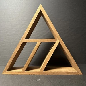 Modern Boho Wooden Shelf For Mini Collections 13"X12"X3" Triangle - Picture 1 of 6