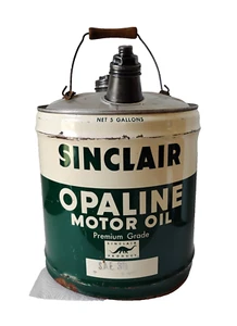 RARO Olio Motore Sinclair Opaline 5 Galloni Pubblicità Olio Lattina New York Vintage - Foto 1 di 12