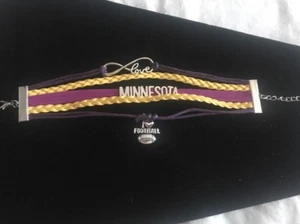 US SELLER MINNESOTA VIKINGS NFL FOOTBALL TEAM LEATHER INFINITY CHARM BRACELET #3 - Picture 1 of 3