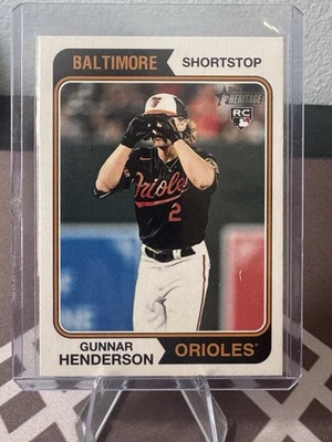 2023 Topps Heritage - Image Variation Gunnar Henderson #64 (RC) - Image 1 of 2