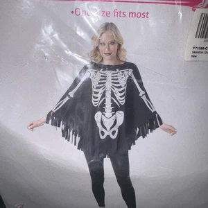 Happy Halloween Skelett Poncho Halloween Kostüm, Einheitsgröße passend für die meisten Erwachsenen - Bild 1 von 3