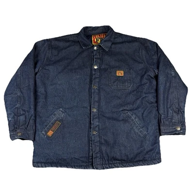 County FB Denim Sherpa Lined Jacket XL Blue Workwear Chore Coat 100% Cotton  - Image 1 of 4