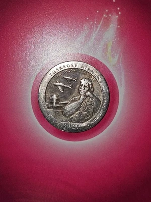 2021 D Tuskegee Airmen Quarter Burning Building Strike Through Error - Image 1 of 4
