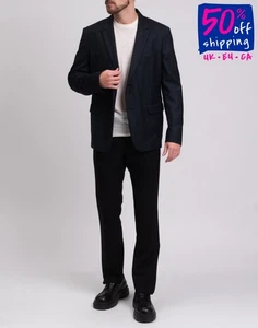 RRP€580 BRIAN DALES Blazer Jacket IT56 US46 XXXL Wool Blend Made in Italy - Picture 1 of 10