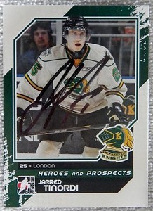 Montreal Canadiens Jarred Tinordi Signed 10/11 ITG H&P London Knights Card Auto
