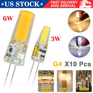 10PCS G4 LED Bi-pin Base Light Bulb 3W 6W COB Warm White Lamp 12V AC/DC LED Bulb - Picture 1 of 16