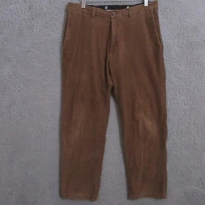 Haggar Corduroy Pants Mens 34X30 Brown Classic Fit Baggy Stretch Elastic Waist - Picture 1 of 13